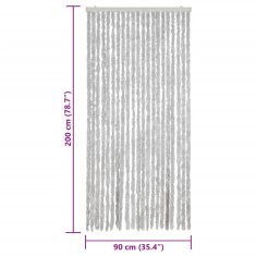 Vidaxl Zavesa proti mrčesu siva 90x200 cm šenilja