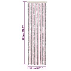 Vidaxl Zavesa proti mrčesu srebrno siva in roza 56x185 cm šenilja