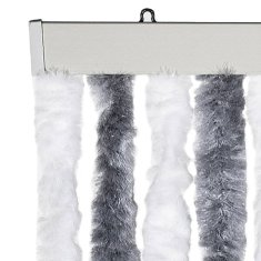 Vidaxl Zavesa proti mrčesu siva in bela 100x230 cm šenilja