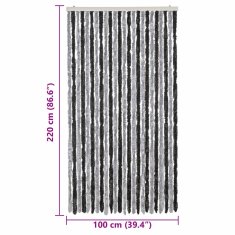 Vidaxl Zavesa proti mrčesu siva in črna 100x220 cm šenilja