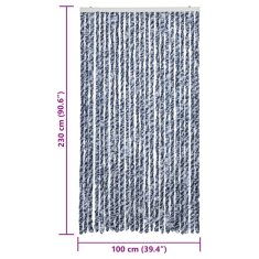 Vidaxl Zavesa proti mrčesu modra in bela 100x230 cm šenilja