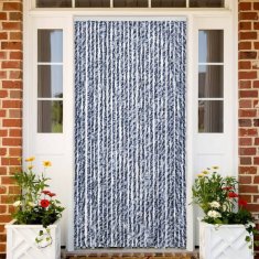 Vidaxl Zavesa proti mrčesu modra in bela 100x230 cm šenilja