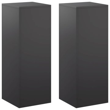 Vidaxl Stojalo za rastline 2 pcs Črna 30 x 30 x 80 cm Jeklo