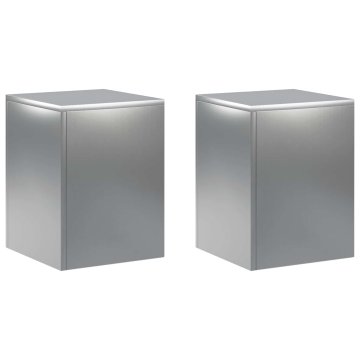 Vidaxl Stojalo za rastline 2 pcs Srebrna 30 x 30 x 40 cm