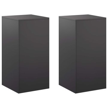 Vidaxl Stojalo za rastline 2 kos Črna 40 x 40 x 80 cm Jeklo