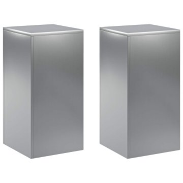 Vidaxl Stojalo za rastline 2 pcs Srebrna 30 x 30 x 60 cm