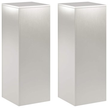 Vidaxl Stojalo za rastline 2 pcs Srebrna 30 x 30 x 80 cm Jeklo