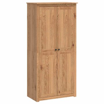 Vidaxl Garderobna omara PANAMA Med 88,5 x 50 x 185 cm Trdna borovina