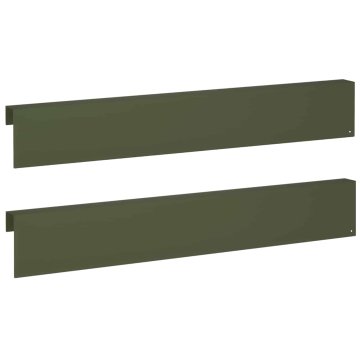 Vidaxl Pokrivni profil za vrtno obrobo 2 kos 100 x 5 x 15 cm Jeklo