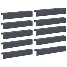 Vidaxl Pokrivni profil za vrtno obrobo 10 kos 100 x 15 x 15 cm Jeklo