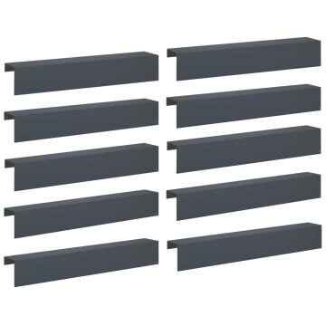 Vidaxl Pokrivni profil za vrtno obrobo 10 kos 100 x 15 x 15 cm Jeklo