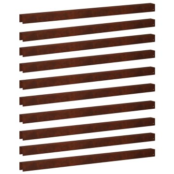 Vidaxl Pokrivni profil za vrtno obrobo 10 kos 100 x 5 x 5 cm
