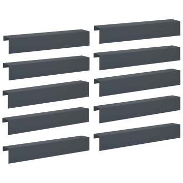 Vidaxl Pokrivni profil za vrtno obrobo 10 kos 100 x 20 x 15 cm Jeklo