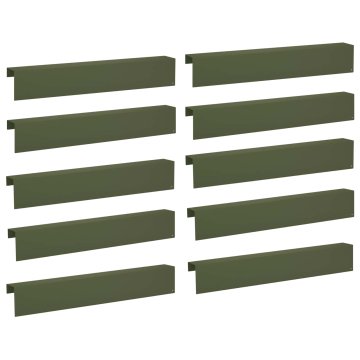 Vidaxl Pokrivni profil za vrtno obrobo 10 kos 100 x 10 x 15 cm Jeklo