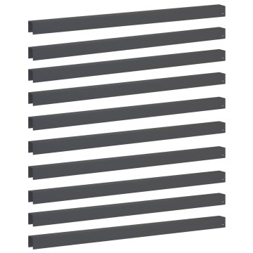 Vidaxl Pokrivni profil za vrtno obrobo 10 kos 100 x 5 x 5 cm Jeklo