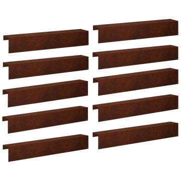 Vidaxl Pokrivni profil za vrtno obrobo 10 kos 100 x 20 x 15 cm