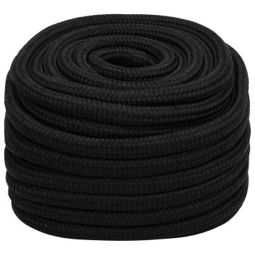 Vidaxl Večnamenska vrv 20 mm 25 m Črna Poliester