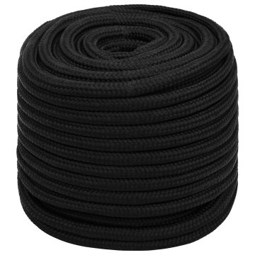 Vidaxl Večnamenska vrv 16 mm 100 m Črna Poliester