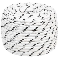 Vidaxl Večnamenska vrv 14 mm 100 m Bela Poliester
