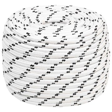 Vidaxl Večnamenska vrv 14 mm 250 m Bela Poliester