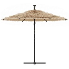 Vidaxl Vrtni senčnik z LED in z jeklenim drogom rjav 246x246x230 cm