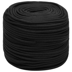 Vidaxl Večnamenska uporabna vrv 8 mm 50 m Črna PP