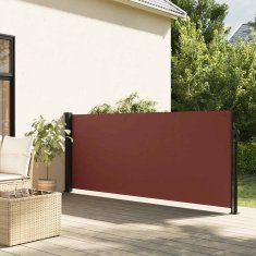 Vidaxl Zložljiva stranska tenda rjava 100x300 cm