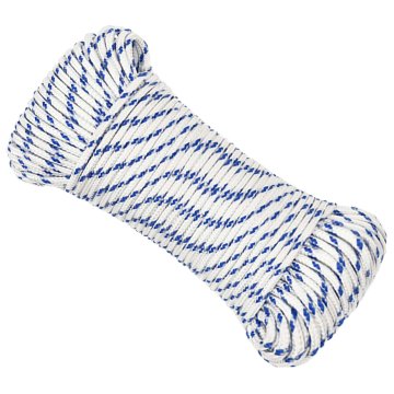 Vidaxl Večnamenska uporabna vrv 4 mm 100 m Bela in modra PP