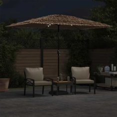 Vidaxl Vrtni senčnik z LED in z jeklenim drogom rjav 300x200x250 cm