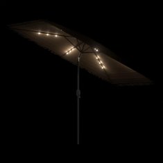 Vidaxl Vrtni senčnik z LED in z jeklenim drogom rjav 300x200x250 cm