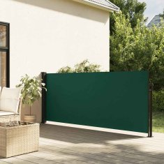 Vidaxl Zložljiva stranska tenda temno zelena 120x600 cm