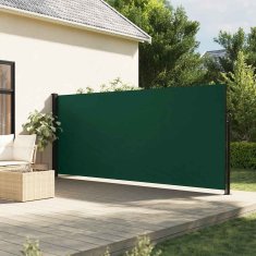 Vidaxl Zložljiva stranska tenda temno zelena 160x600 cm