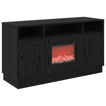 Vidaxl Električni kamin Črni hrast 100 x 33 x 55 cm Inženirski les