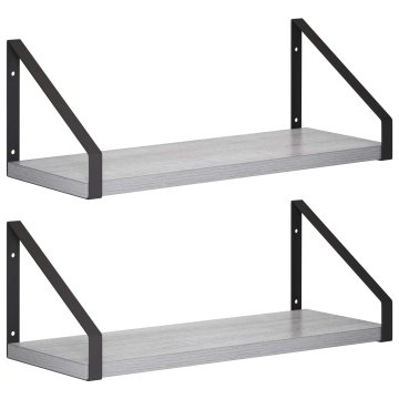 Vidaxl Stenske police 2 kos Siva Sonoma 40 x 16 x 15,5 cm