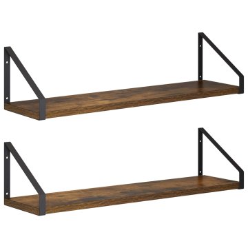 Vidaxl Stenske police 2 kos Dimljen hrast 60 x 16 x 15,5 cm