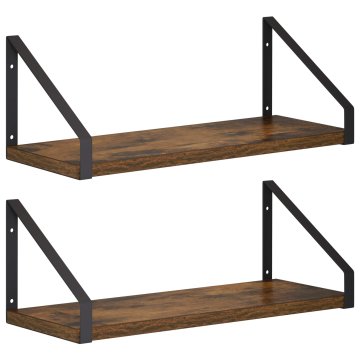Vidaxl Stenske police 2 kos Dimljen hrast 40 x 16 x 15,5 cm
