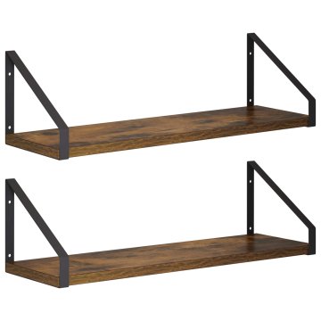 Vidaxl Stenske police 2 kos Dimljen hrast 50 x 16 x 15,5 cm