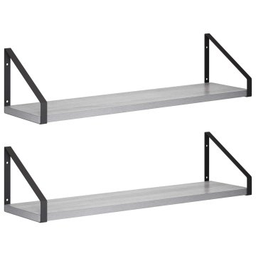 Vidaxl Stenske police 2 kos Siva Sonoma 60 x 16 x 15,5 cm