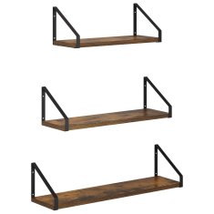 Vidaxl Stenske police 3 kos Dimljen hrast 60 x 16 x 15,5 cm