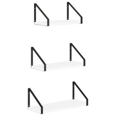 Vidaxl Stenske police 3 kos Bela 40 x 16 x 15,5 cm