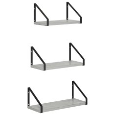 Vidaxl Stenske police 3 kos Betonsko siva 40 x 16 x 15,5 cm