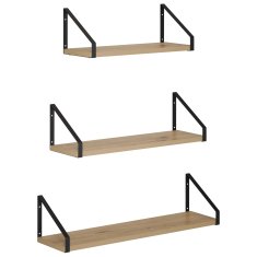 Vidaxl Stenske police 3 kos Artisan hrast 60 x 16 x 15,5 cm