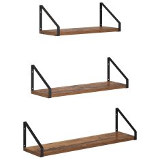 Vidaxl Stenske police 3 kos Star les 60 x 16 x 15,5 cm