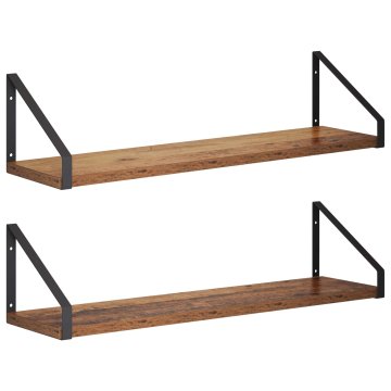 Vidaxl Stenske police 2 kos Star les 60 x 16 x 15,5 cm