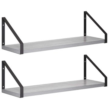 Vidaxl Stenske police 2 kos Siva Sonoma 50 x 16 x 15,5 cm