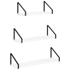 Vidaxl Stenske police 3 kos Bela 60 x 16 x 15,5 cm