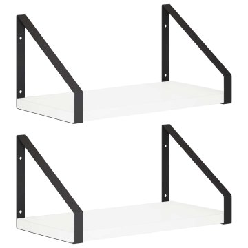 Vidaxl Stenske police 2 kos Bela 30 x 16 x 15,5 cm