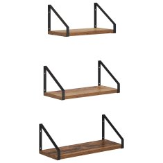 Vidaxl Stenske police 3 kos Star les 40 x 16 x 15,5 cm