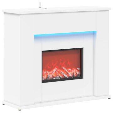 Vidaxl Kamin z LED-trakom Bela 63 x 20 x 54,5 cm Inženirski les