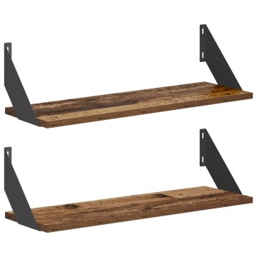 Vidaxl Stenske police 2 kos Star les 60 x 20 x 17 cm